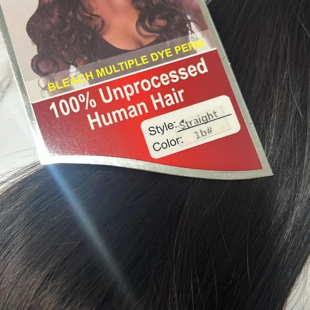 24 Inch 100% Unprocessed Indian Human hair 1 Black